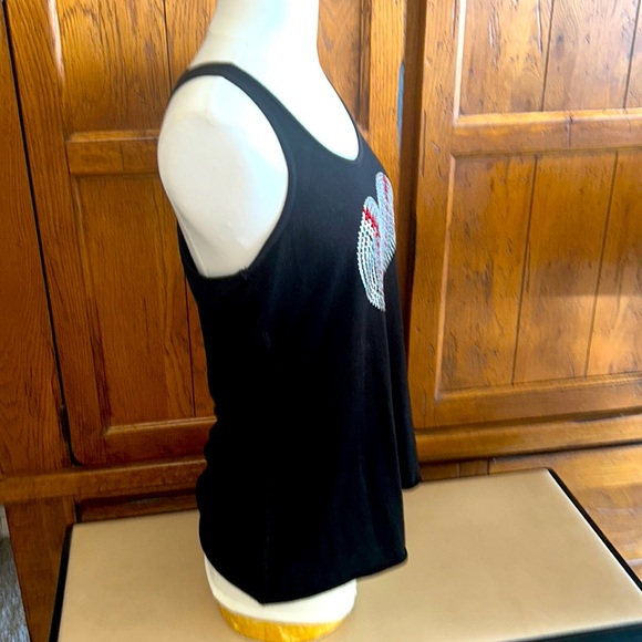 ⚾️BASEBALL TANK❤️with Rhinestones HEART-Shaped Baseball😎Medium Racerback - Picture 2 of 9